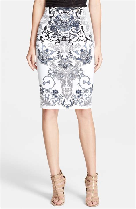 versace collection pencil skirt dark green